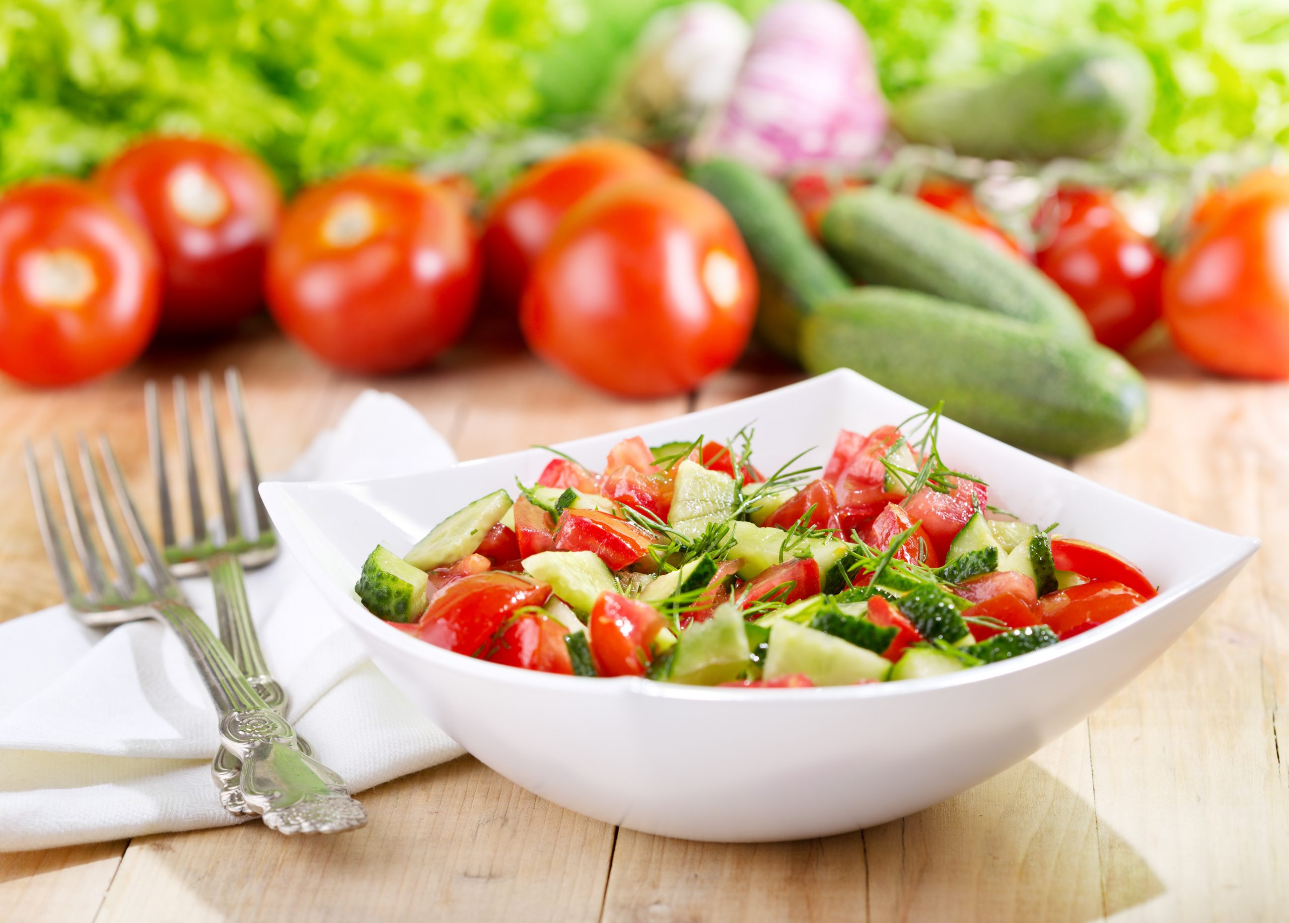 Cucumber and tomato salad