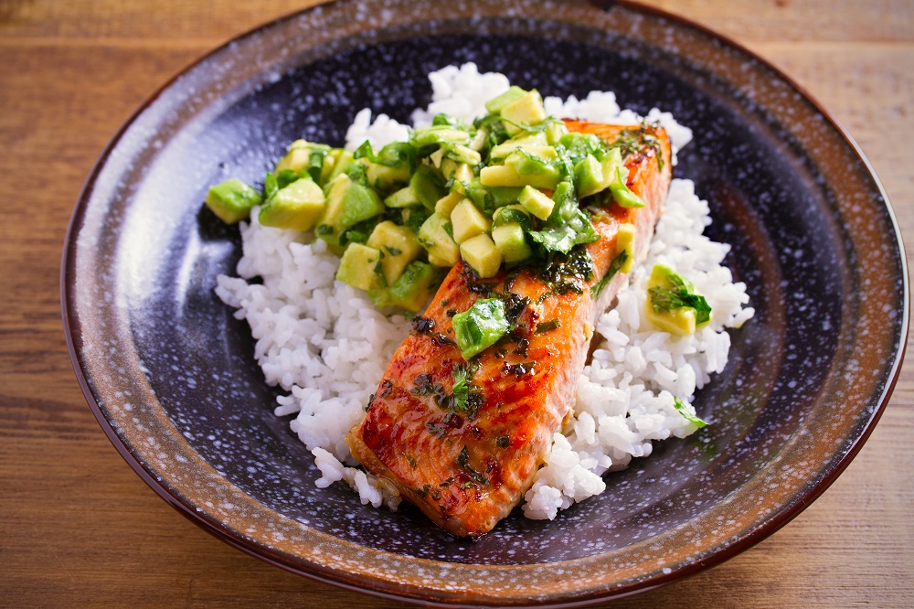 salmon with avocado salsa