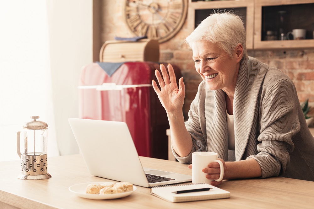 senior on the computer